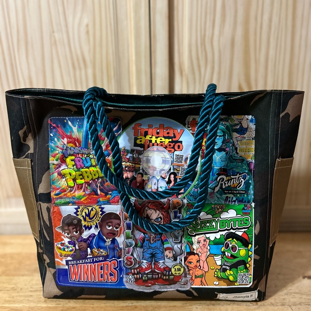 Camo Tote Bag with Rope Handles